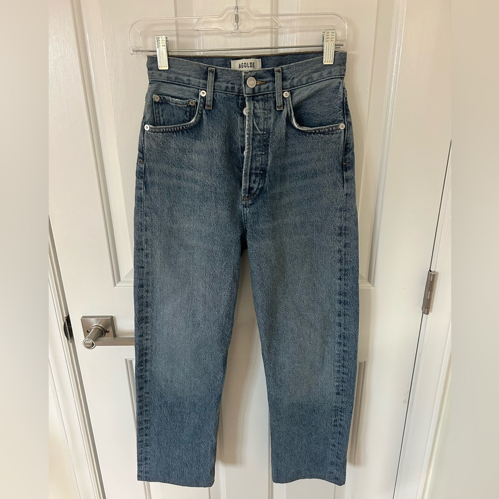 Agolde Women's 90’s Crop Mid Rise Straight Jeans